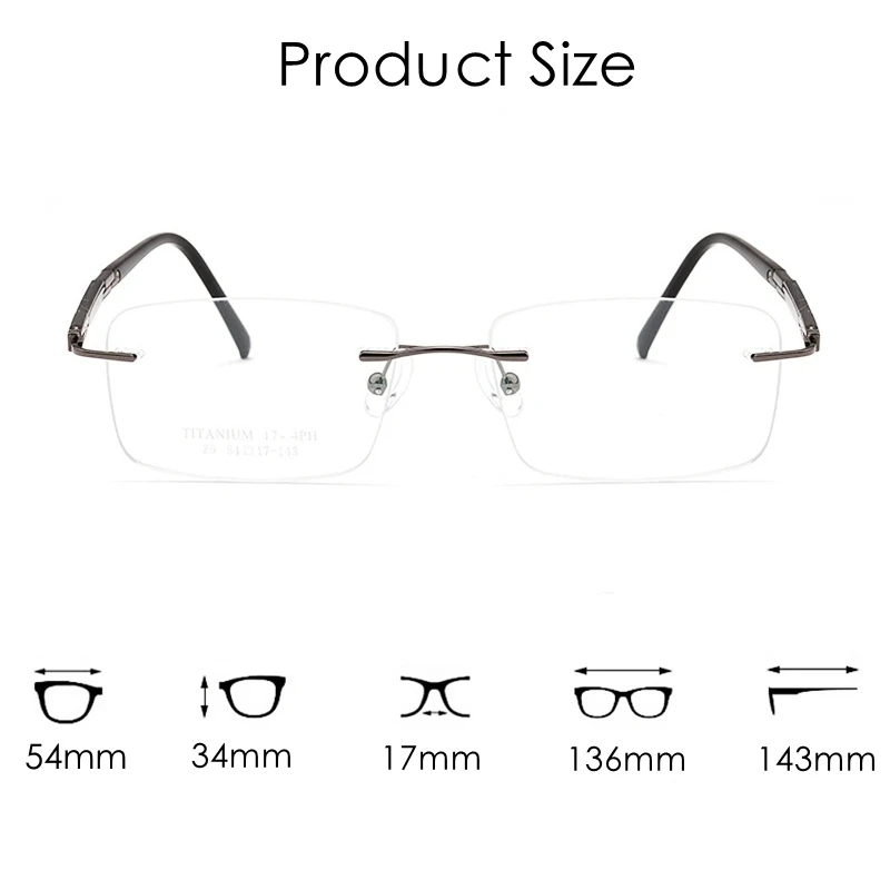 Pure Titanium Glasses Frame for Men For Business Close Reading Glasses Frame Titanium Men High Quality Items Women Miopia Bezel