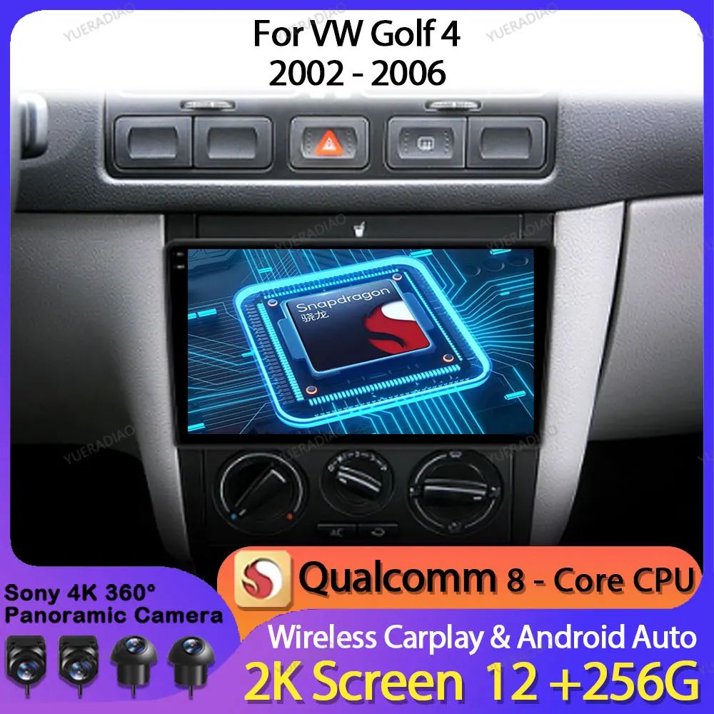 Android 14 Car Radio For Volkswagen VW Golf 4 IV Jetta MK4 Classics Multimedia Video Player Carplay Android Auto GPS NAVI 4G DSP