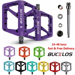 BUCKLOS Bicycle Pedal Seal Bearing Road Mountain Bike Pedals Nylon Non-slip MTB Pedals High Strength Flat Pedals Bike Part
