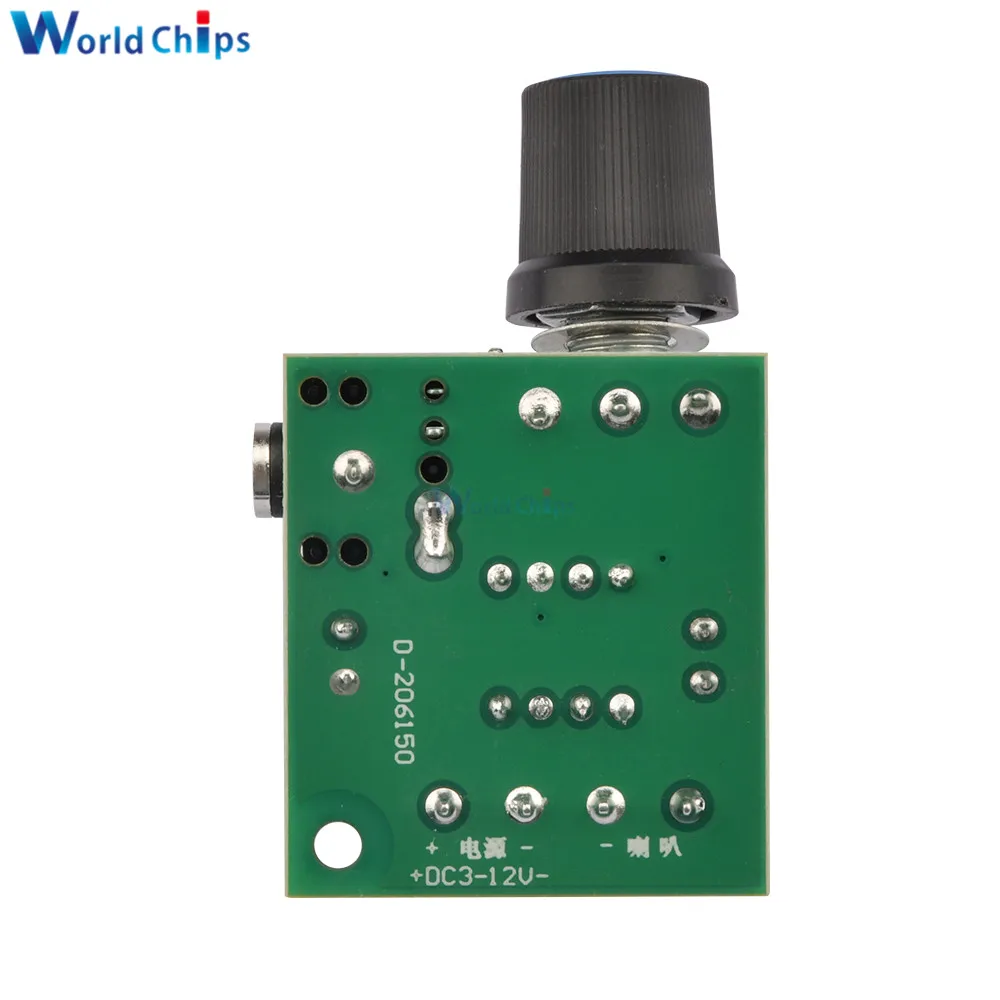 DC 3-12V Mini LM386 Power Amplifier Board YX1667 Volume Control Audio Amplifier 3.5mm 0.5W-12W Speaker AMP Board Module image 3