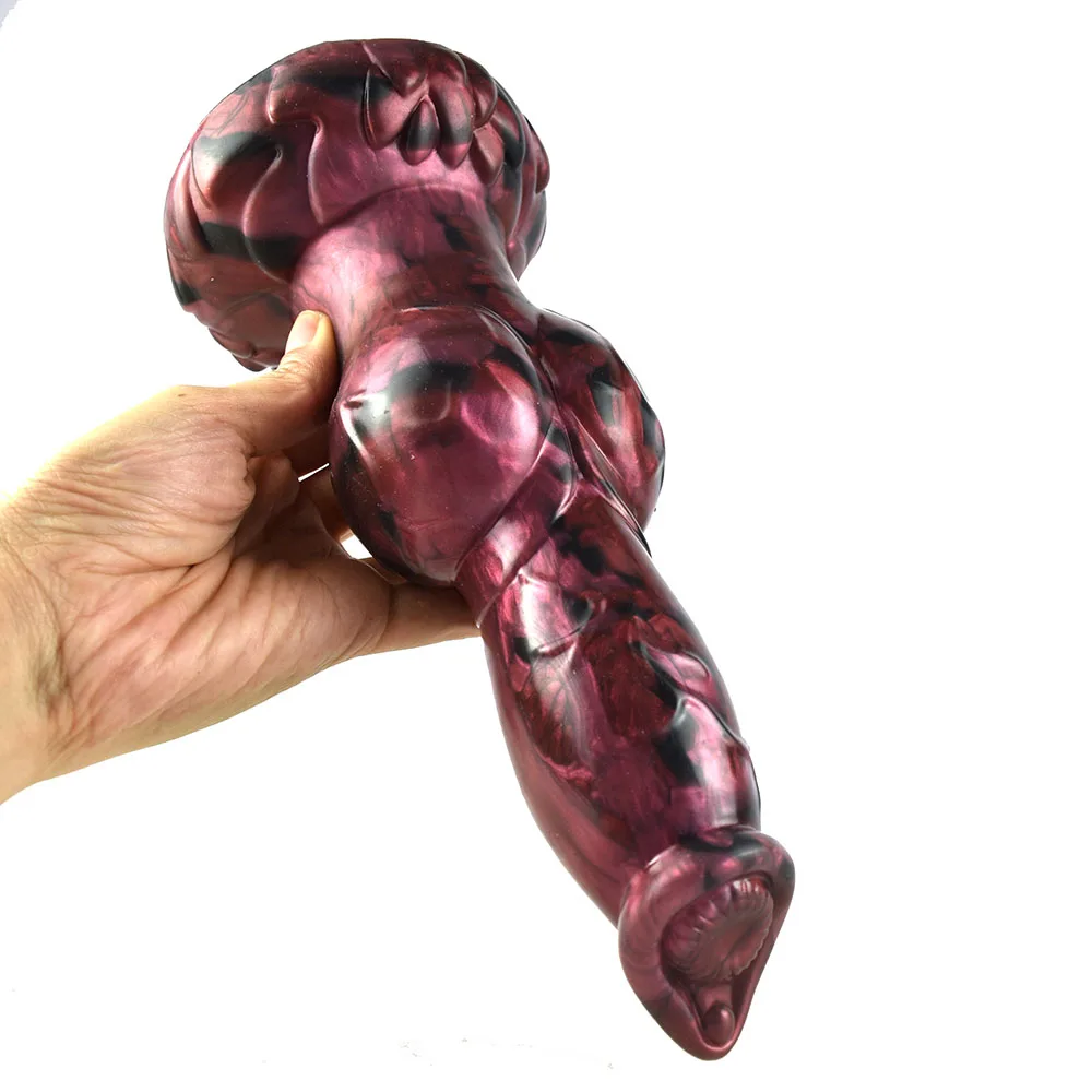 FAAK Fantasy Dog Knot Dildo With Sucker Large Dragon Penis Silicone Colorful Sex Toys For Women Anal Massage Adult Products