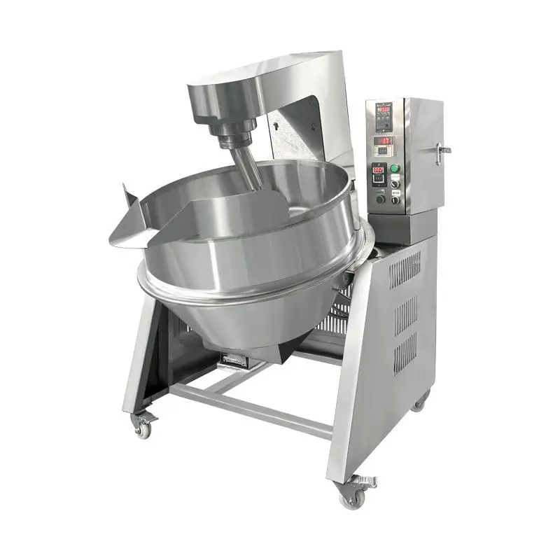 Máquina automática para freír salsa de chile y champiñones shiitake, olla con agitación intercruzada