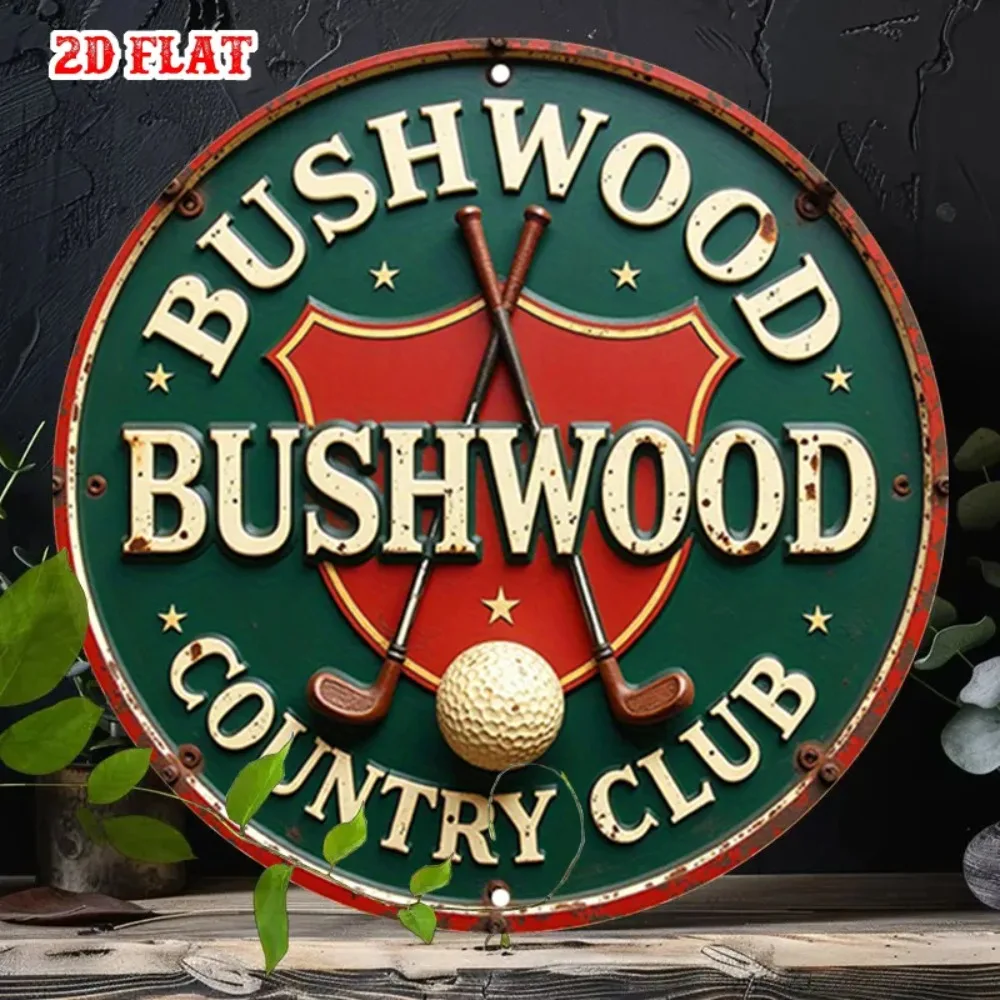 Vintage Golf Round Aluminum Sign Rustproof Weather Resistant Indoor Outdoor Man Cave Garage Sports Bar Wall Decor