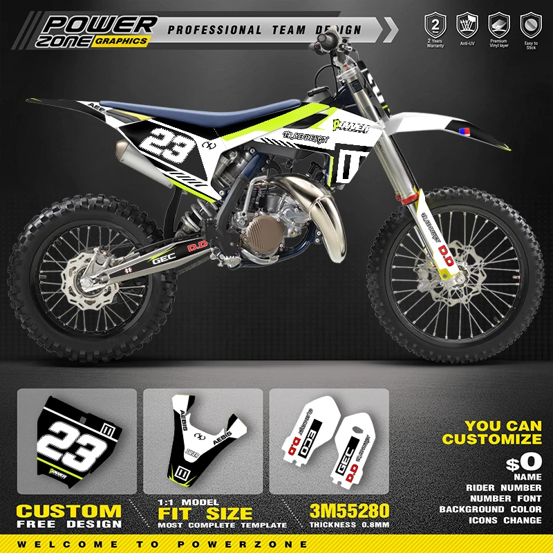 

PowerZone пользовательские графические фоны для команды, набор наклеек для Husqvarna TC85 2023 2022 2021 2020 2019 2018 03