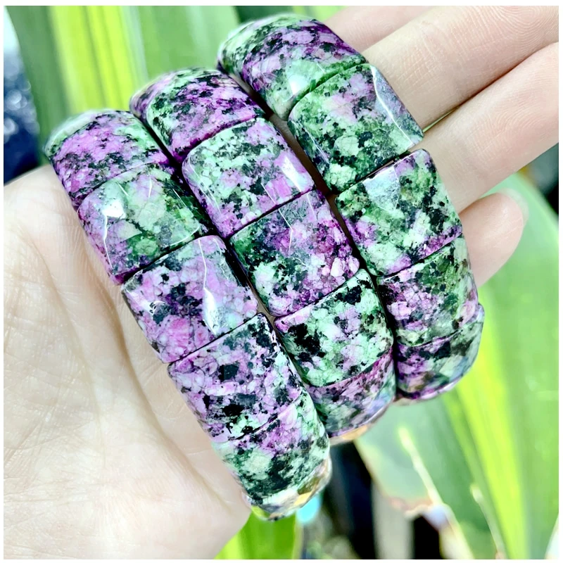 Großhandel Neues 12X15MM Facettiertes Quadratisches Armband Natürlicher Lapislazuli Amazonit Kristall Elastisches Armband Herren- und Damen-Charm-Schmuck – Detail 12