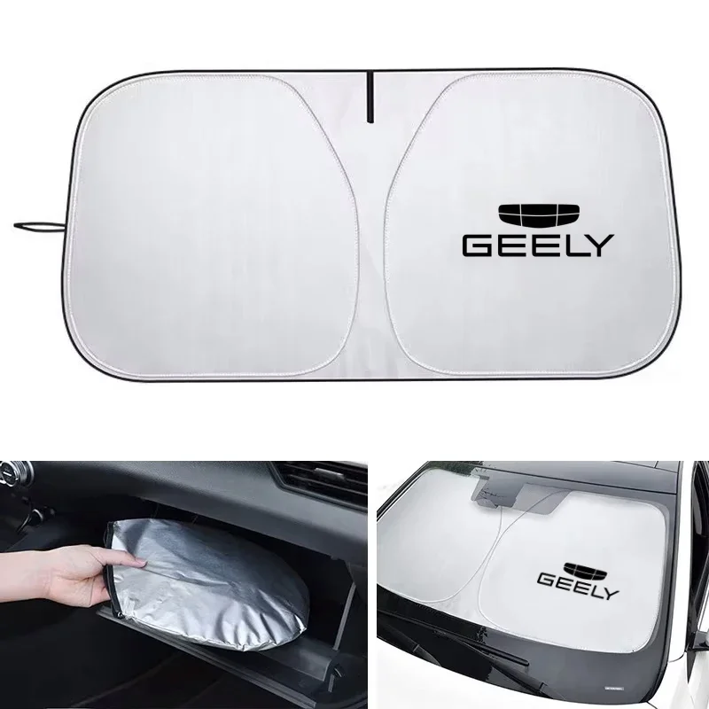 Car Windshield Sun Shade Car Front Windscreen Sun Visor Auto Window Sun Blocker For Geely Coolray Emgrand EX5 Monjaro Starray