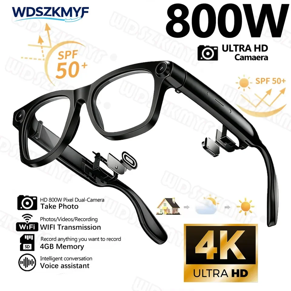 2026 AI Smart Video Glasses with Camera and Photo Capabilities  featuring an 8MP camera 4K resolution Shooting Image Bluetooth
