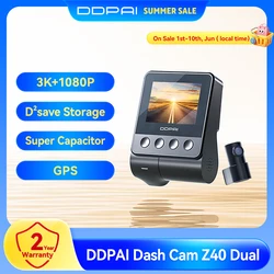 DDPAI Z40 Dash Cam Car Camera Recorder Sony IMX335 1944P HD Video GPS Tracking 360 Rotation Wifi DVR 24H Parking Protector