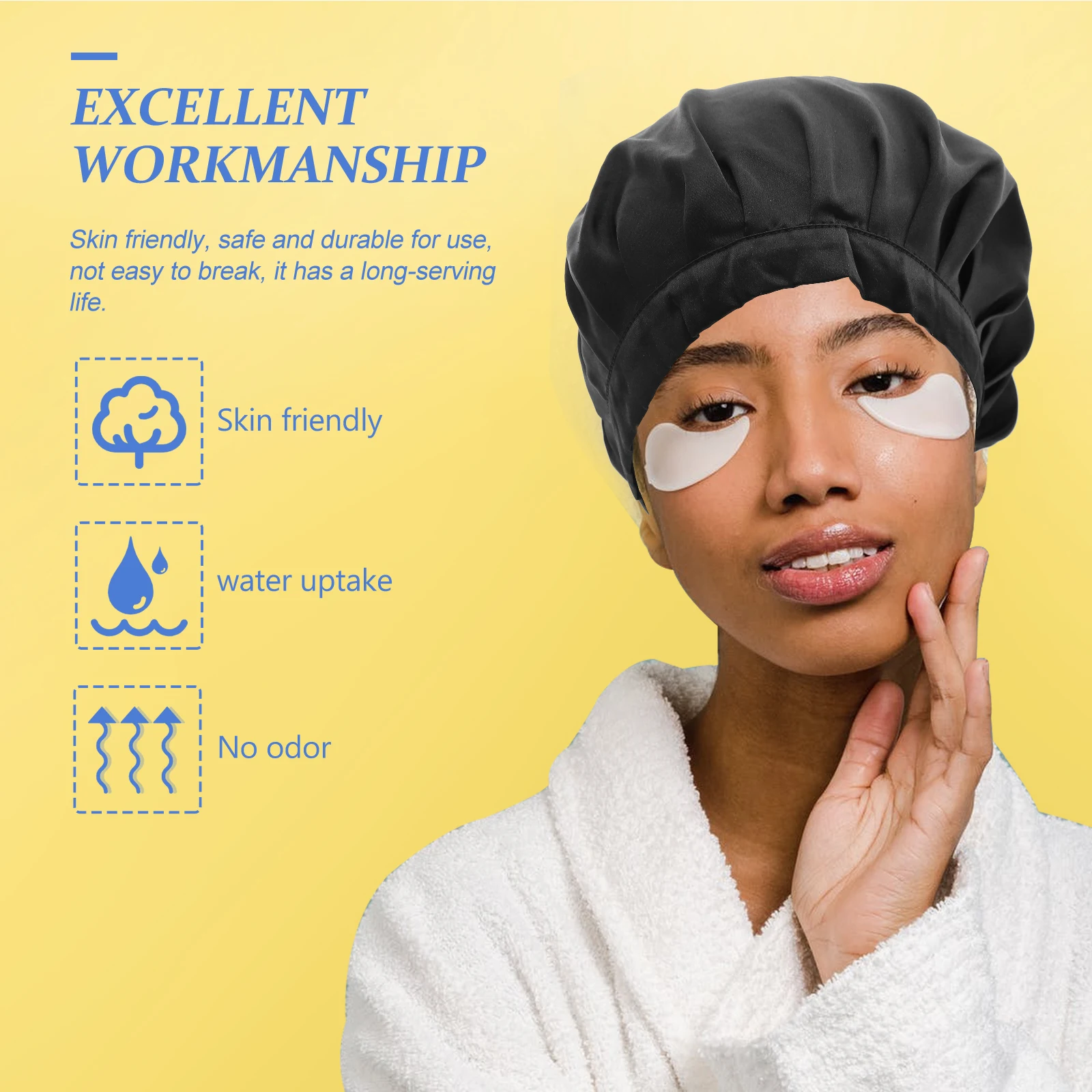 

Silk Sleep Bonnets Women Wrap Hair Hat Spa Salon Use Lightweight Durable Bright Elastic Skin Friendly Safe Long Serving