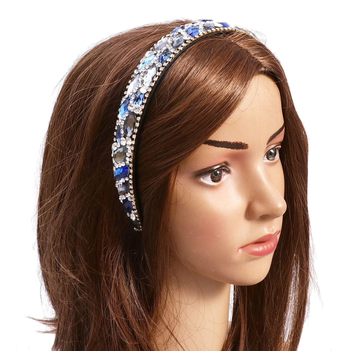 

Headband Women Crystal Hairpin Hoop Rhinestone Hoops Accessories for Blue Women's
