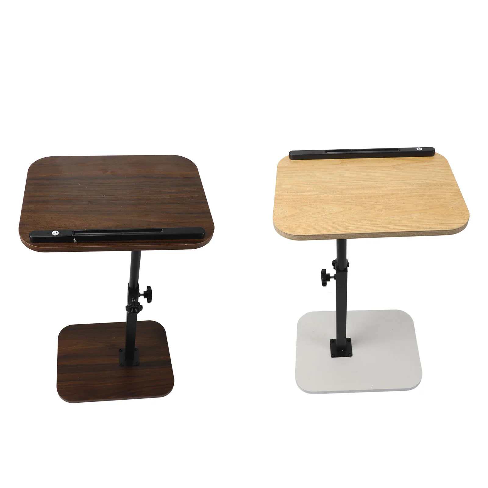 Bedside Table Space Saving Height Adjustment Carbon Steel Strong Load Bearing C Shaped Side Table Tilt Top for Living Room