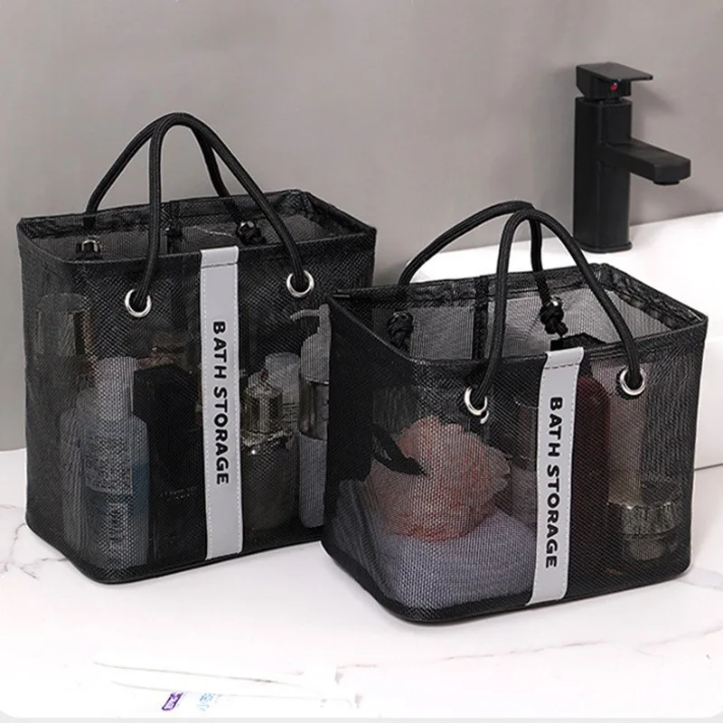 Bolsa de Drenagem de Malha Portátil para Banho, Natação e Fitness, Organizador de Suprimentos de Banheiro, Bolsa de Armazenamento de Grande Capacidade