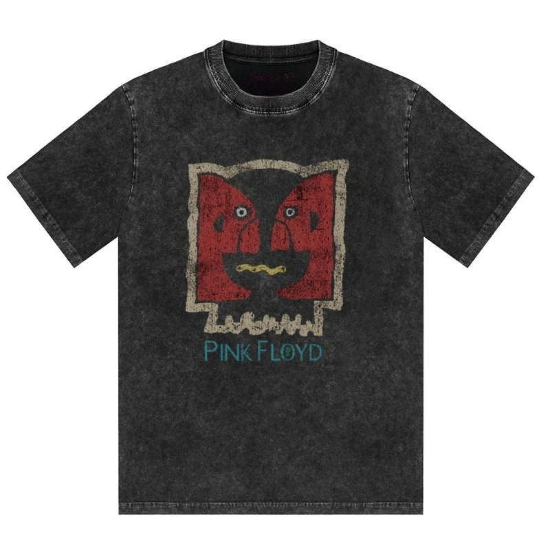 Floyd Rock Pink Delayed Washed  New Arrival Mens Clothes Tee Shirt Homme Graphic T-Shirts Men Tshirt for Men Ropa Hombre gallery 1