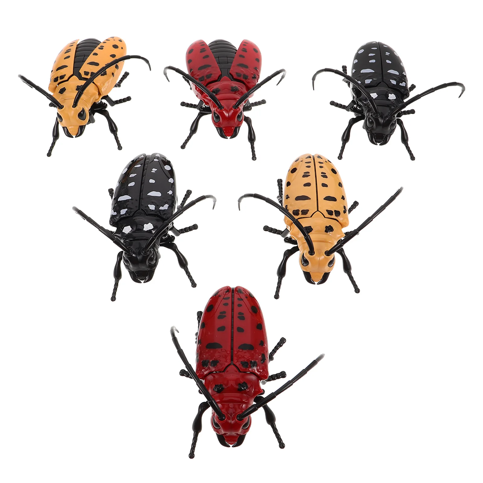 

6 шт., реалистичный пластиковый длиннорог, жук, механический механизм, розыгрыш, имитация Хэллоуина, реквизит для вечеринки