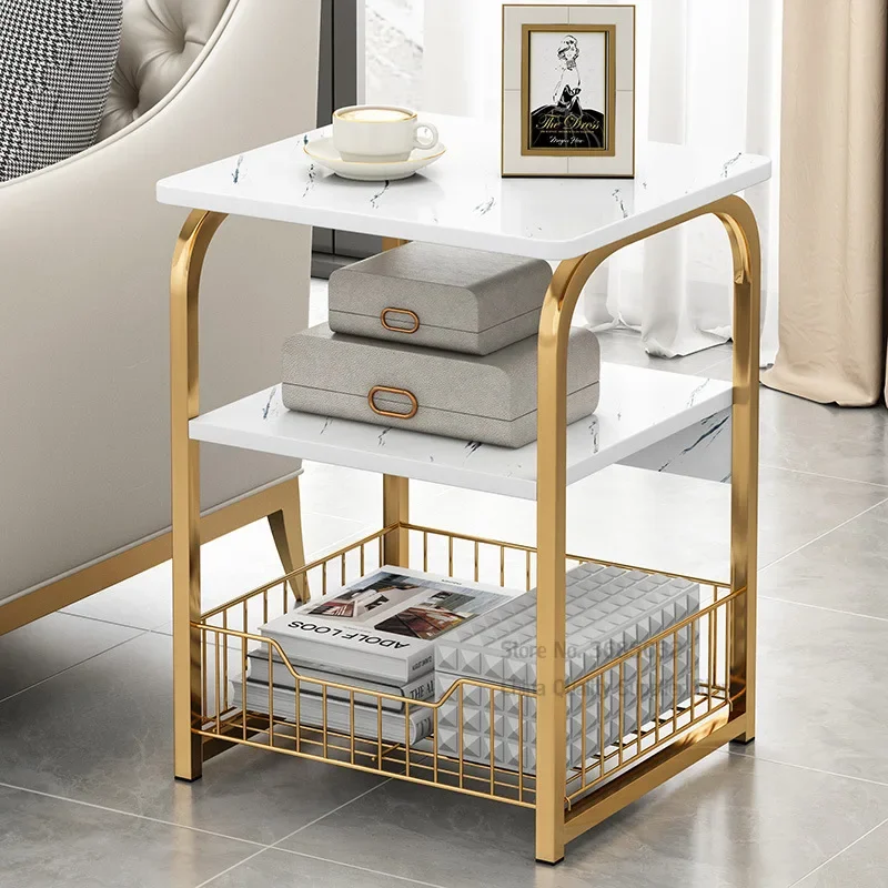 Tea Table, Office End Table, Wood Square Magazine Shelf, Movable Bedroom Desk, Living Room Furniture