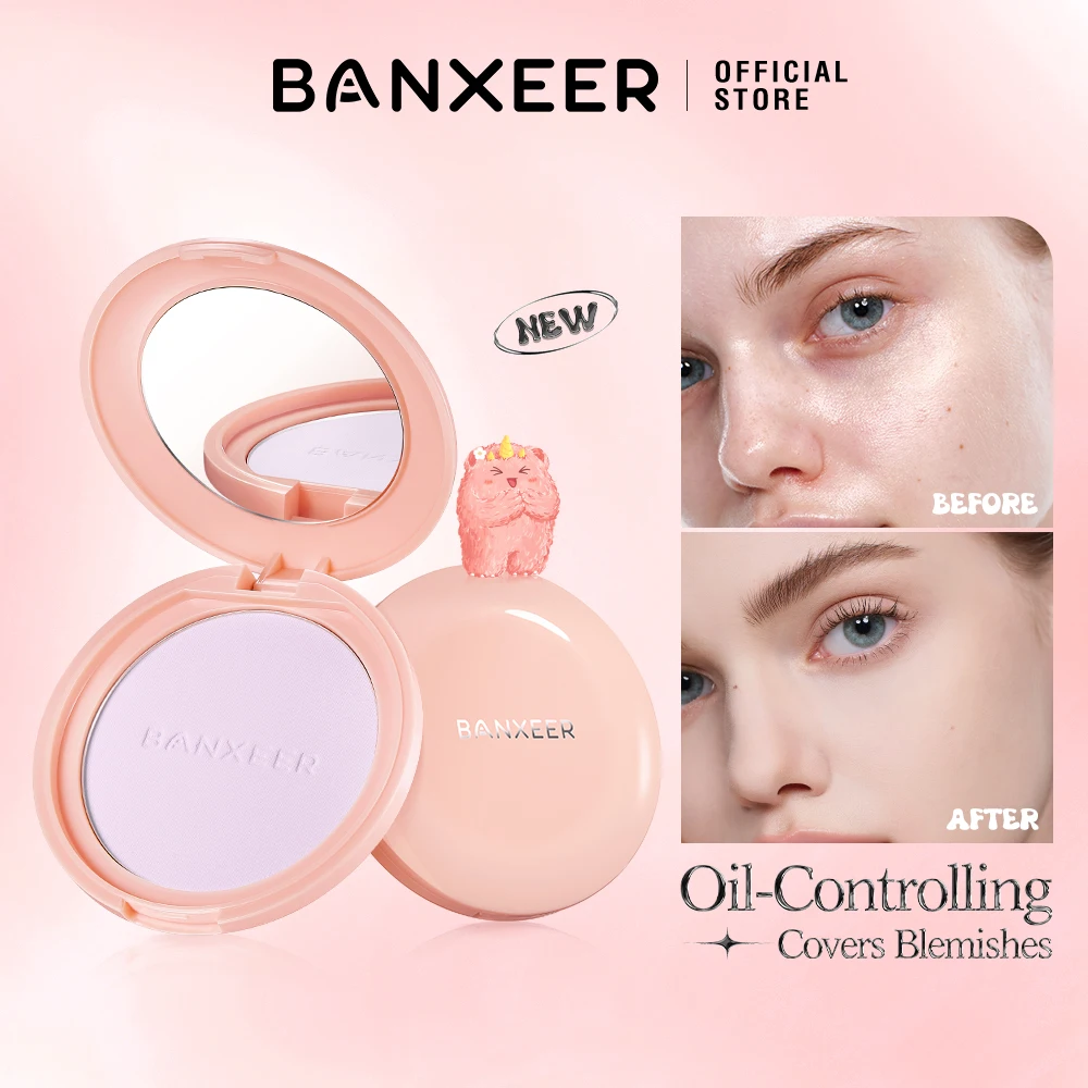 BANXEER Face Setting Powder Cloudy Velvet Mist Setting Powder Long-Lasting Natural Poreless Waterproof Oil-Control Face Makeup