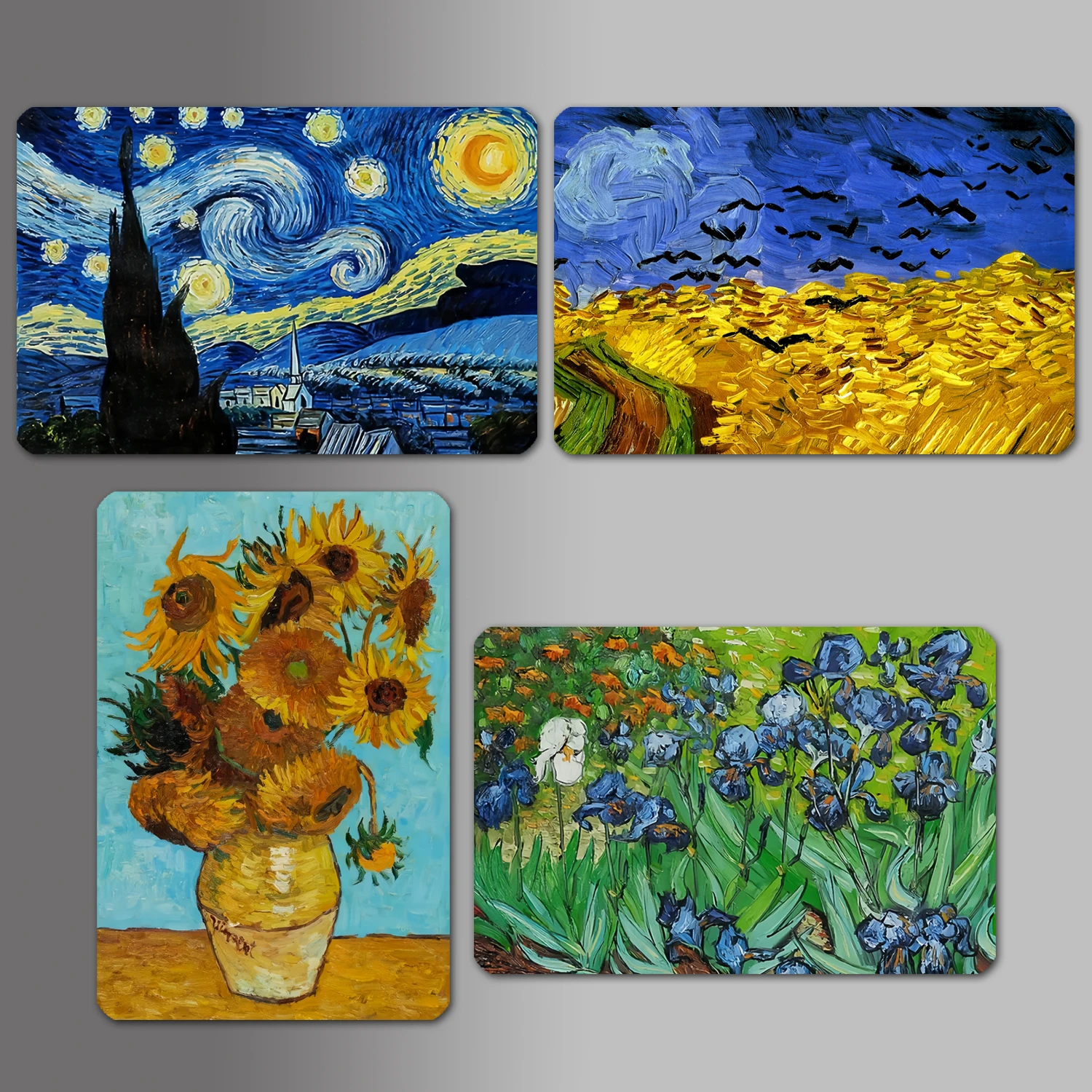 4PCS/SET Art Print Refrigerator Magnet, World Famous Paintings Creative Decorative Magnetic Refrigerator Stickers