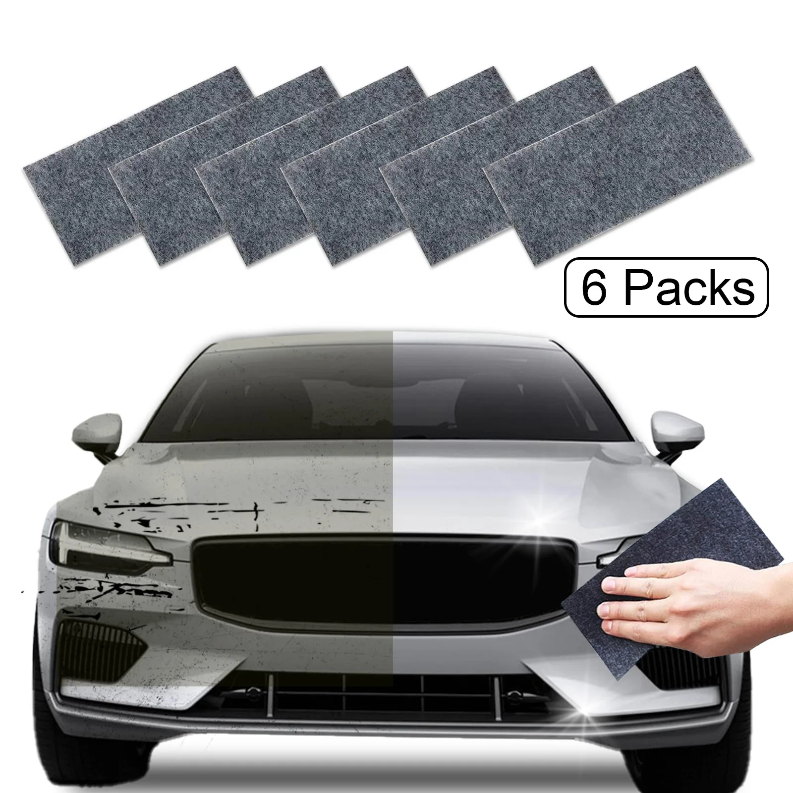 6 pcs nano glitter cloth car scratch repair cloth universal metal surface polishing anti-scratch cloth scratch repair car beauty