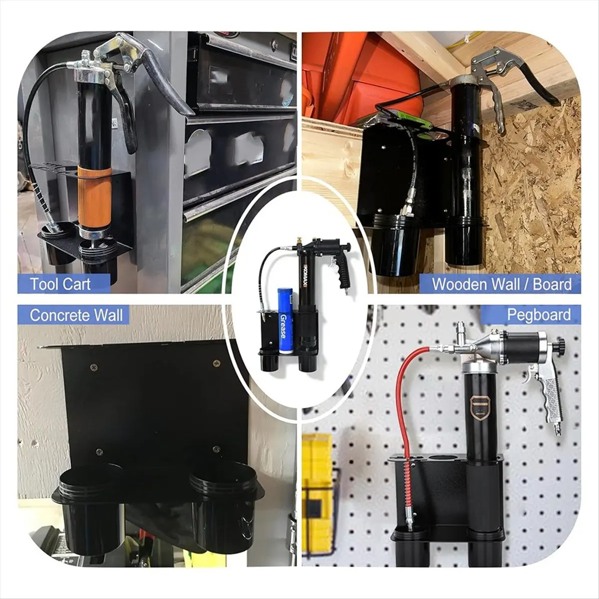 حامل آلة الشحوم، رف تخزين أدوات التثبيت على الحائط، مناسب للمصانع وورش العمل والمحلات التجارية ورفوف تخزين المرآب #2