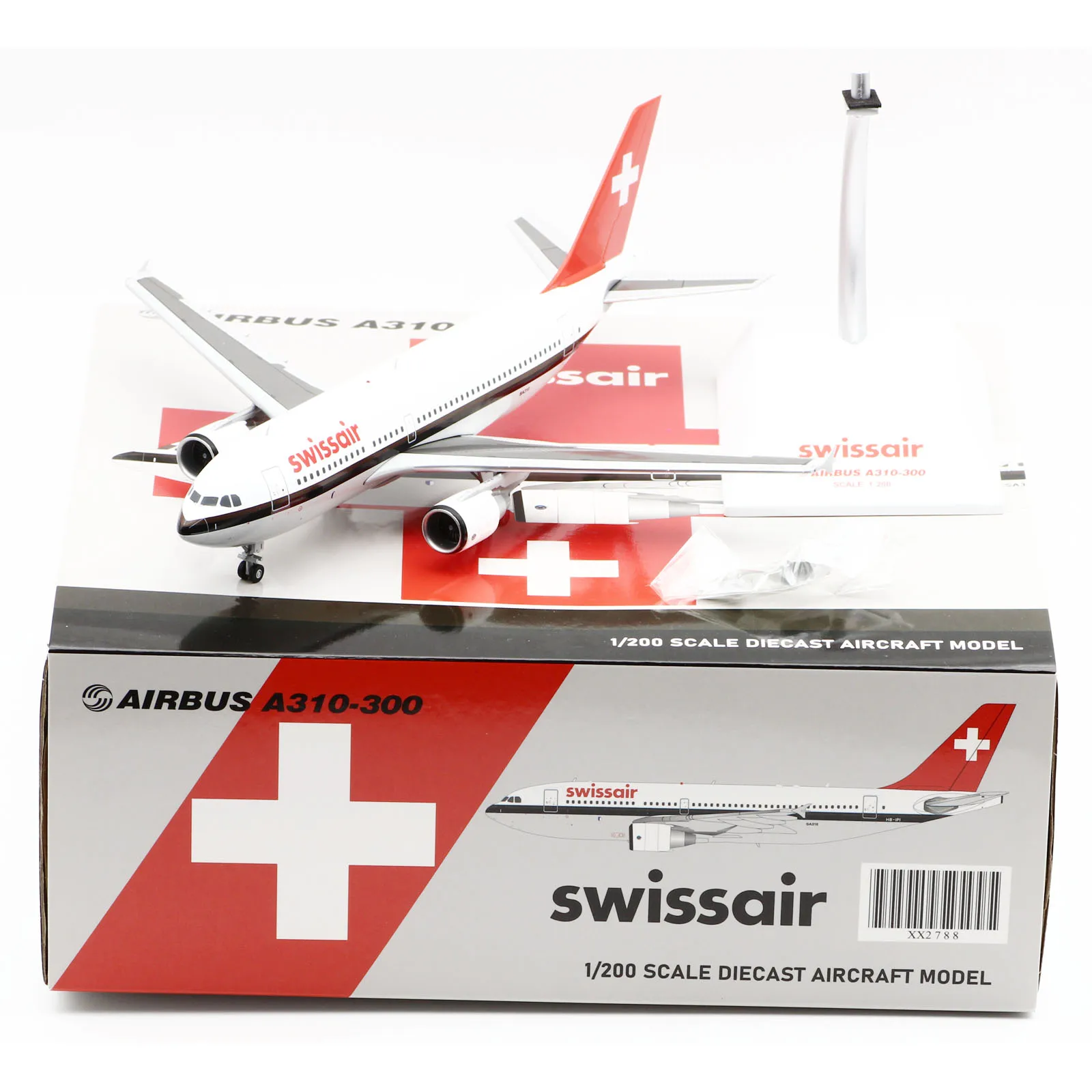 

XX2788 Alloy Collectible Plane Gift JC Wings 1:200 Swissair Airbus A310-300 Diecast Aircraft Jet Model HB-IPI With Stand