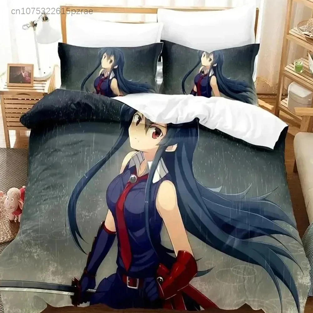 Anime Akame Ga Kill Esdeath Bedding Set 3D Printed Suitable For Bedroom Duvet Cover Set With Pillowcases Kids Home Textile