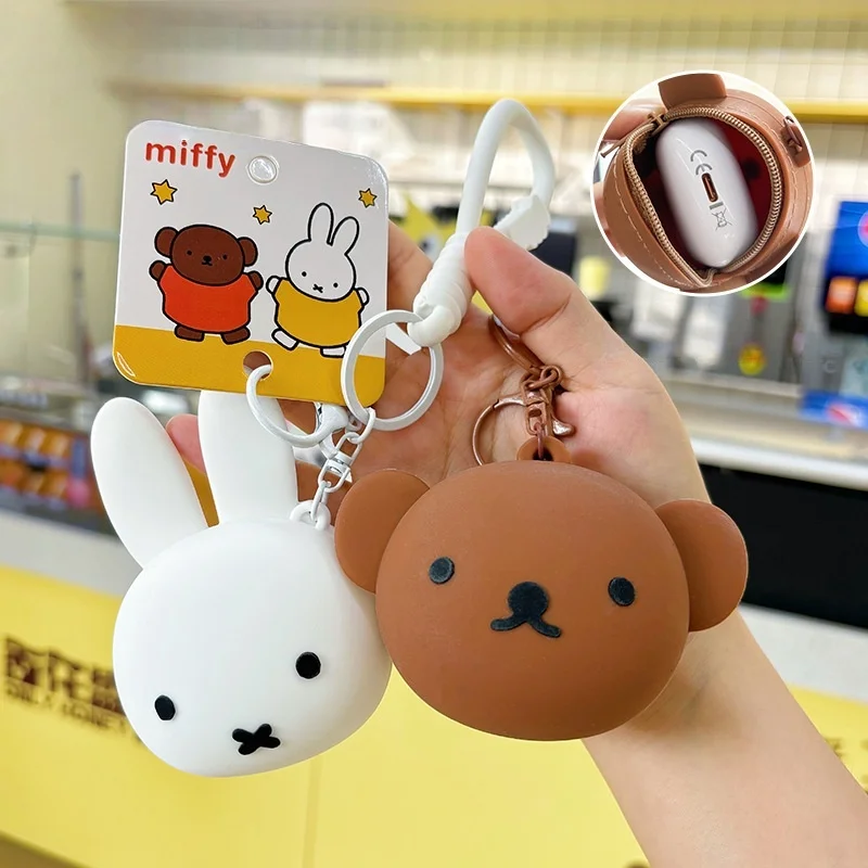 

Kawaii Miffy Rabbit Silicone Coin Purse Cute Mini Headphone Pendant Coin Storage Cute and Fun Creative Cartoon High Appearance