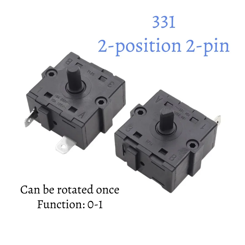 Oil-filled Radiator/Heater Fan Rotary Selector Switch 3-pin 3-position/5-pin 4-position High Power 16A 250V 2-pin 2-position