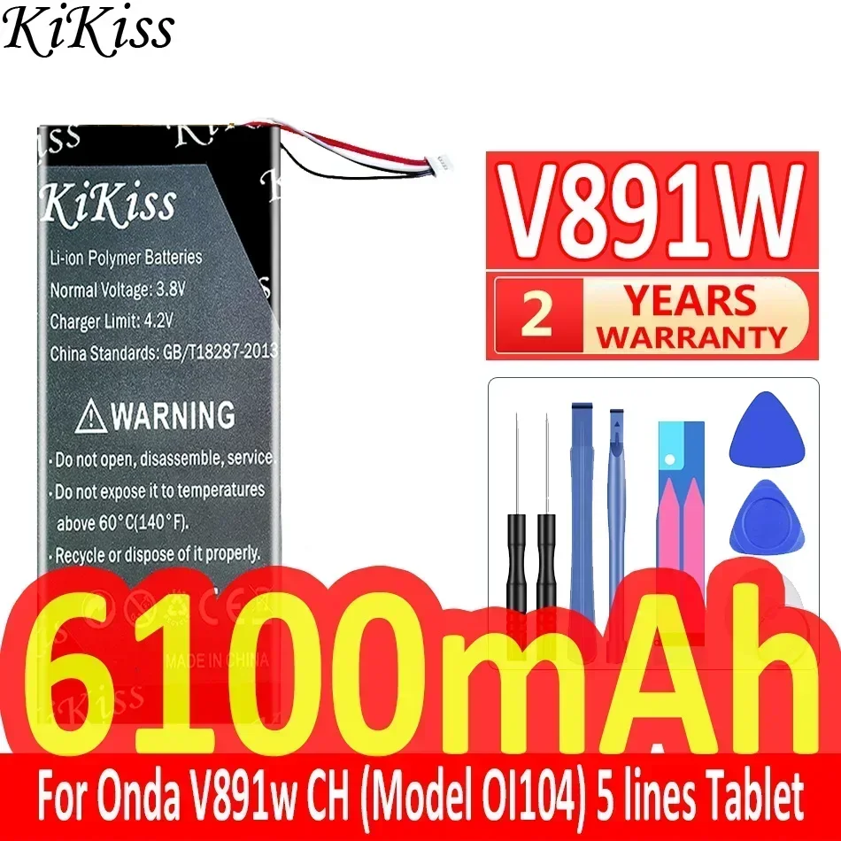 KiKiss Battery 6100mAh For Onda V891W CH (Model OI104) 5 lines Tablet