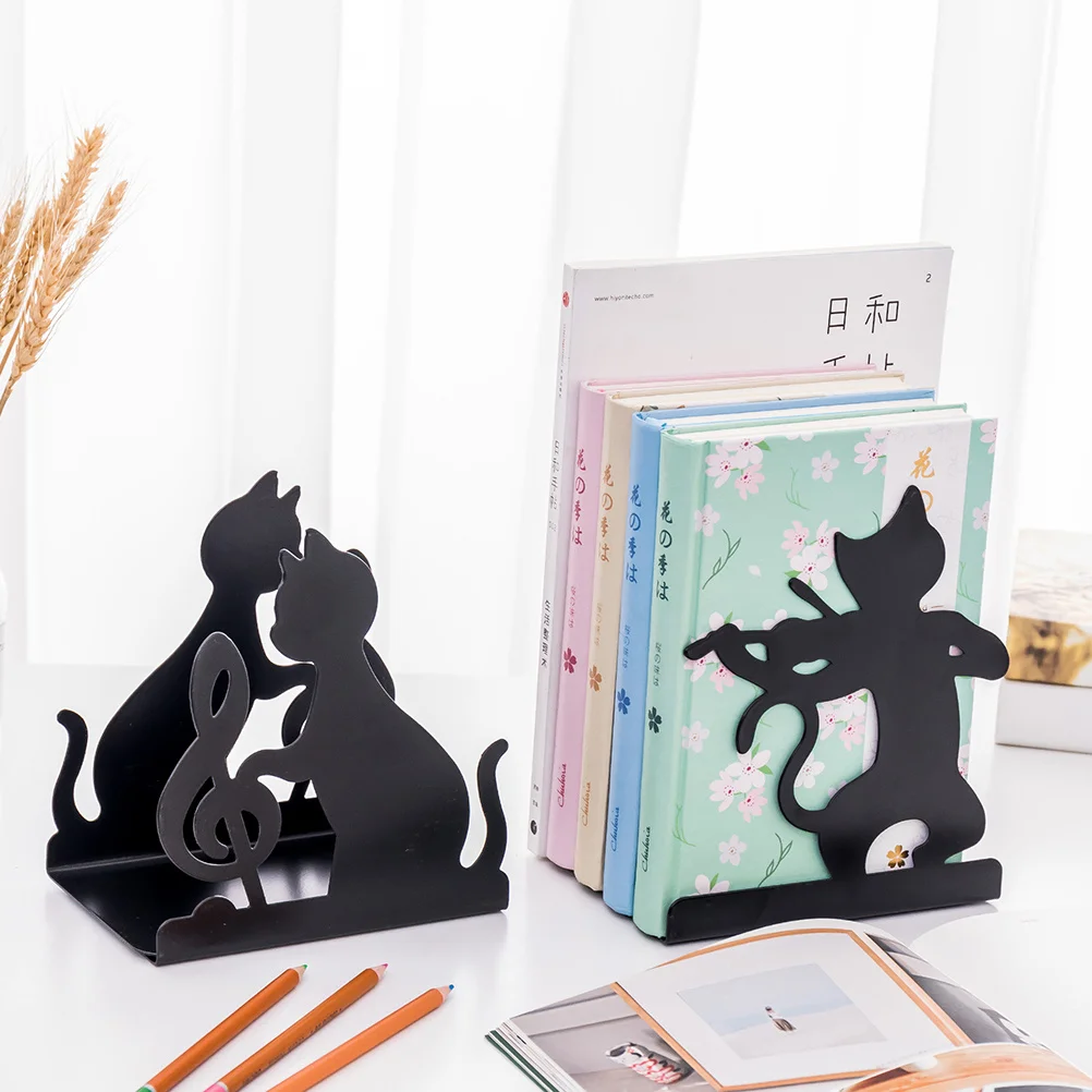 2 قطعة الدفتين للطاولة الحديد حامل كتب الثقيلة منظم سطح المكتب يحمل الكتب المجلات بشكل آمن رف مقاوم للخدش #3