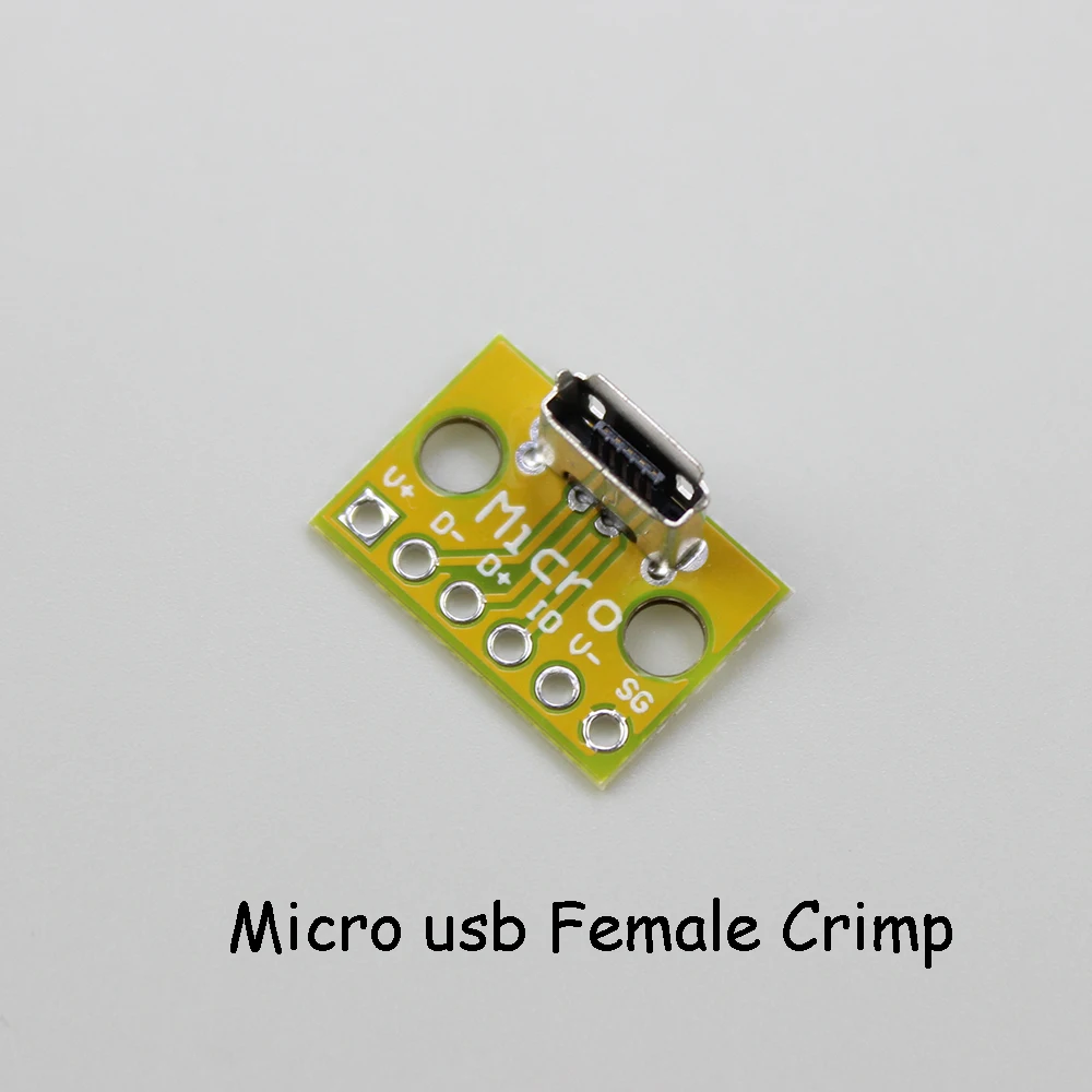 Vertical USB MicroUSB Micro USB Type C Female Male Head Connector PCB Converter Adapter Breakout Test Board 180 Degree Vertical