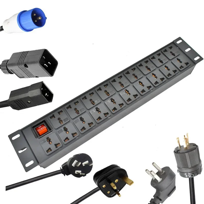 PDU Power Strip Network Cabinet 19 AC Universal socket With C14 UK US Japan AU Israel Little South Africa PLUG