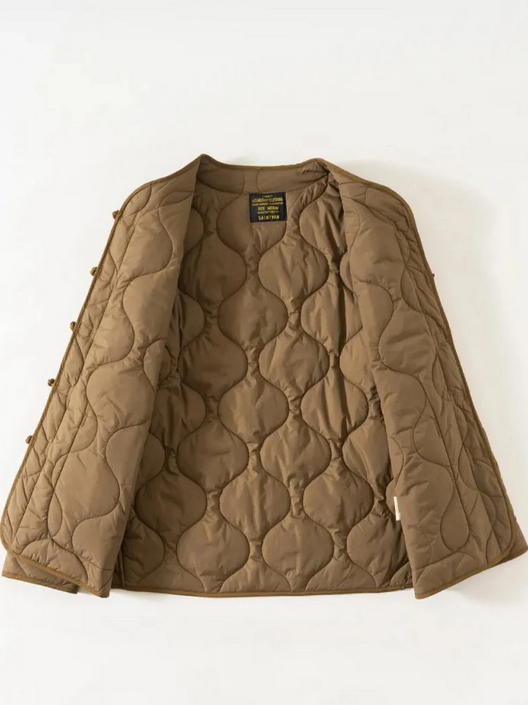 

New Chinese Retro Button Gourd Stitching Lightweight Cotton Jaet Collarl Casual Loose Men's Faion Urban Sle Long Sve