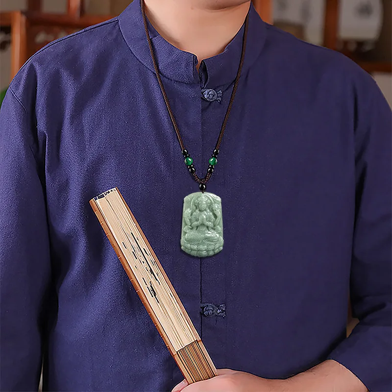 المألوف الطبيعية اليدوية A-الصف اليشم الفول البذور ألف اليد قوانيين قلادة من اليشم الرجال قلادة المرأة اليشم مجوهرات #4