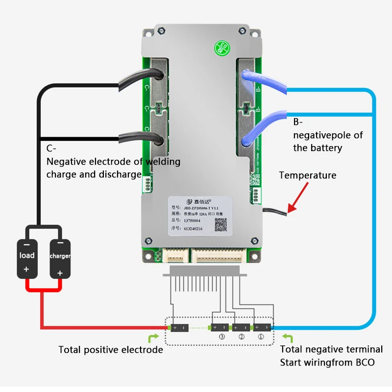 낙하 방지 리튬 이온 NMC BMS 밸런스 보드, JBD 16S 17S 20S 48V 60V 72V 60A 80A 100A 120A 150A Lifepo4