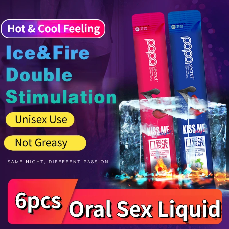 Lubricante comestible líquido para sexo Oral, 6 uds., sabor a fresa y melocotón, lubricantes de fuego helado, Juguetes sexuales para mujeres, hombres, parejas, Sexshop