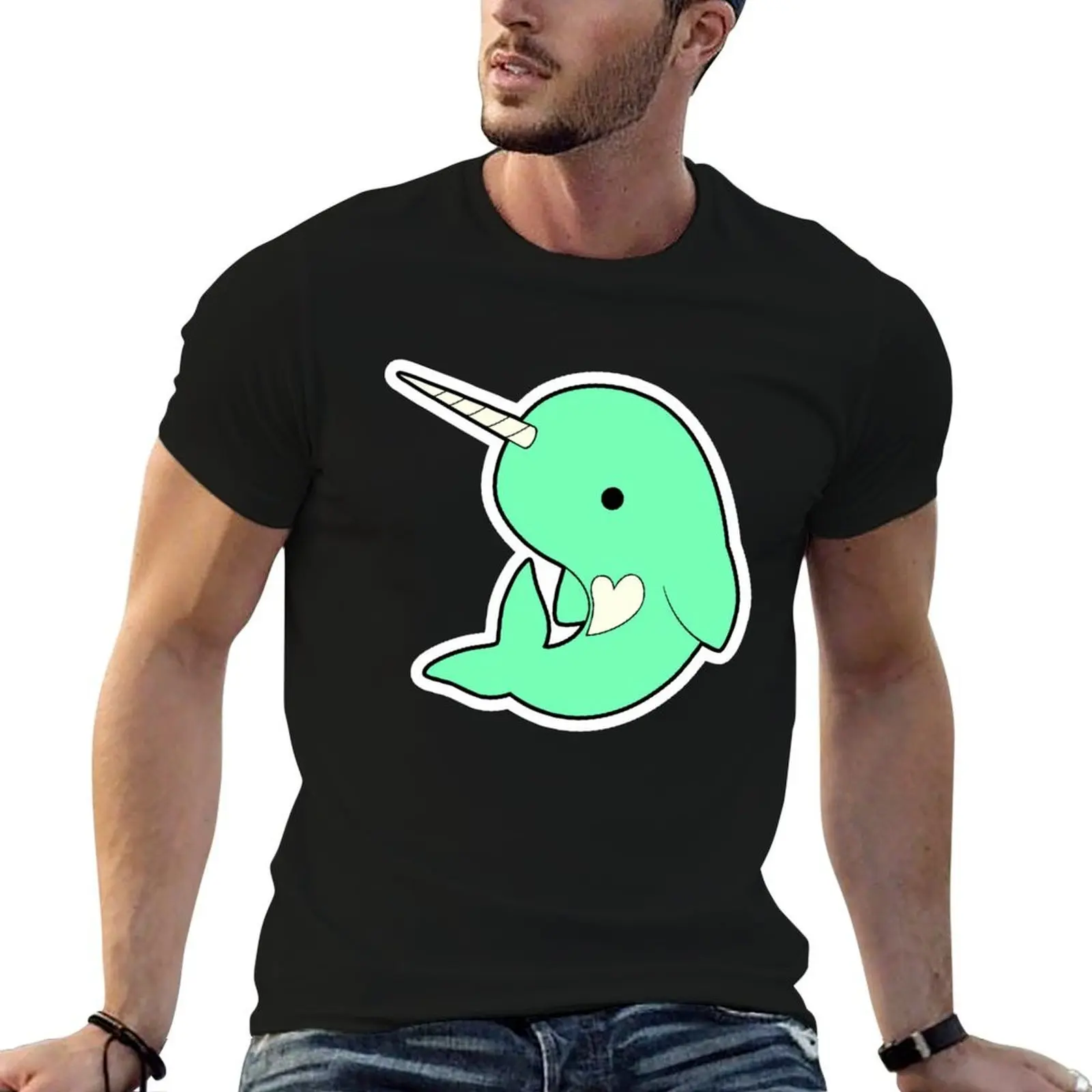 

Cute Teal Narwhal T-Shirt t shirts cotton 100% cotton t shirts high quality man t shirts for men T-shirt