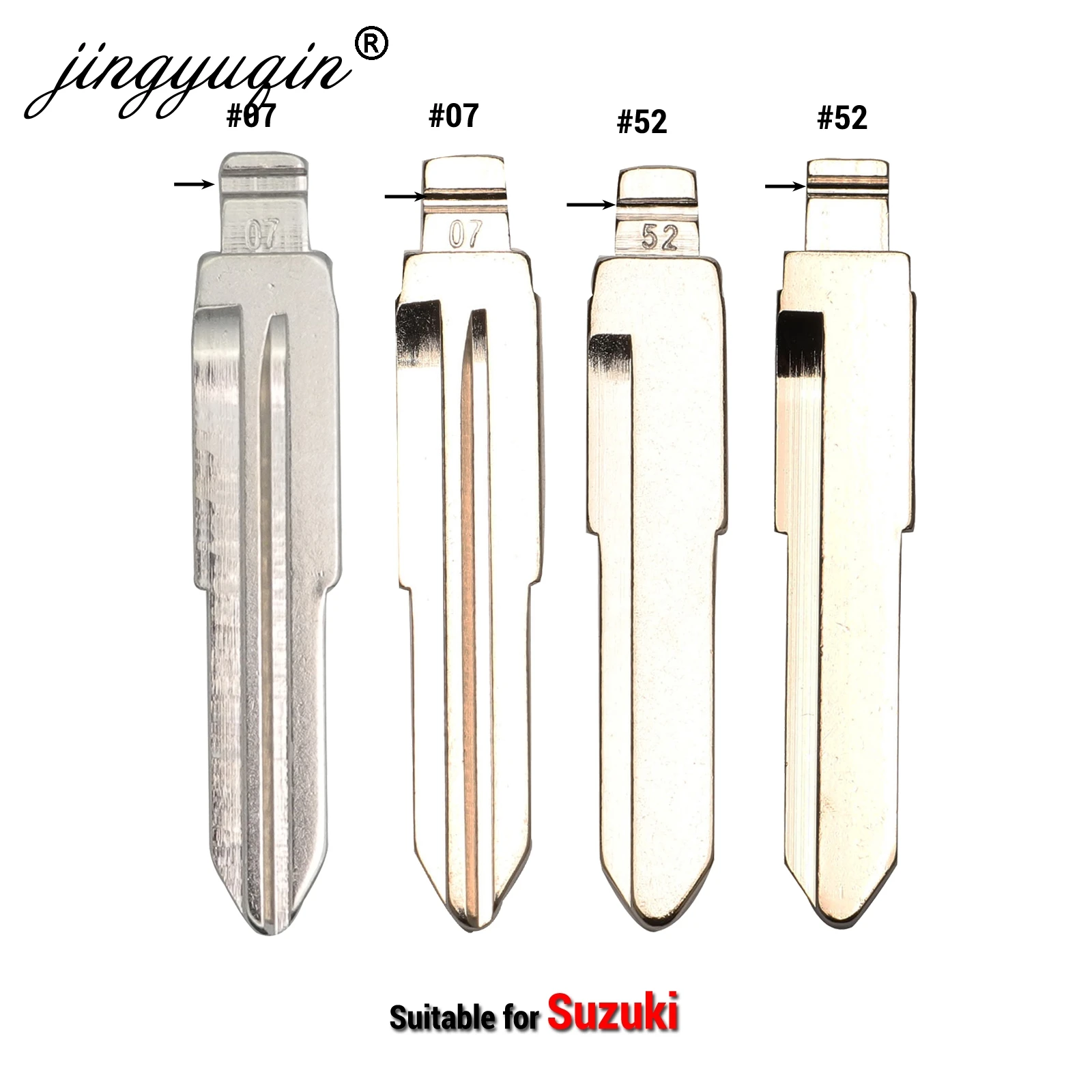 

jingyuqin 15pcs/lot #52 07# Folding Flip Uncut Key Blade Blank for Suzuki Swift Isuzu No.52 Replacement