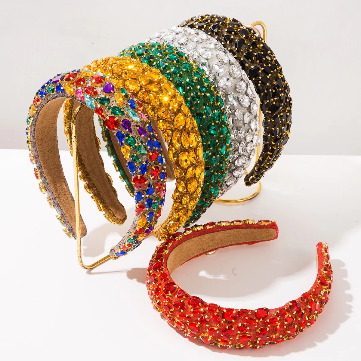 New Retro Baroque Solid Color Dopamine Full Diamond Hair Hoop - Premium & Exquisite Hair Accessory