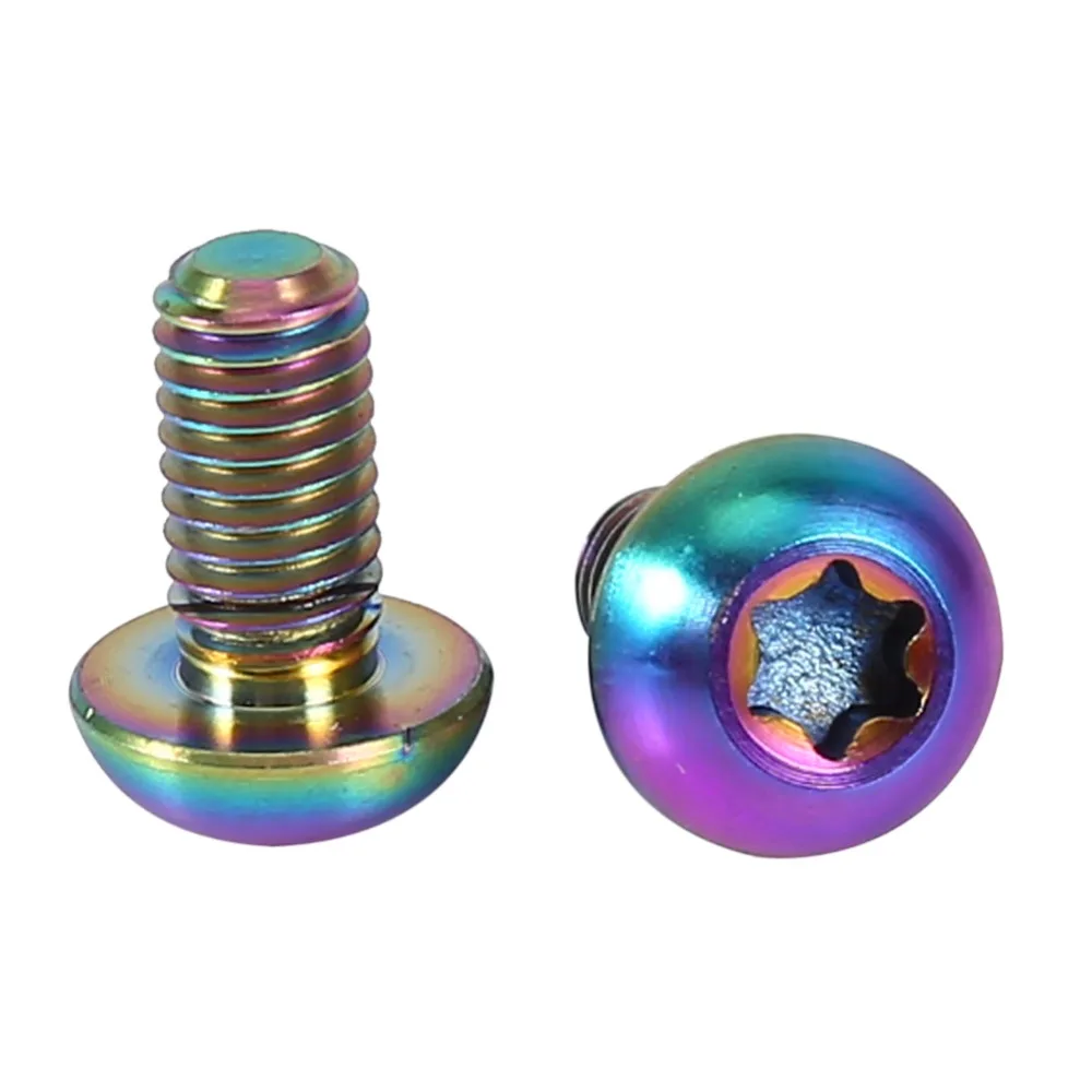 12Pcs T25 Bike Bolts Titanium Alloy Ultra-Lightweight Disc Brake Screws High-Strength M5x10mm Bicycle