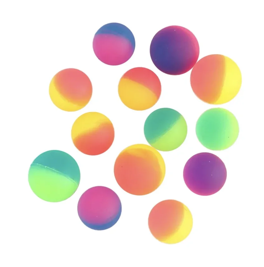 Multi size dual color elastic ball children colorful boy outdoor solid rubber bouncing ball sports game fun ball egg toy