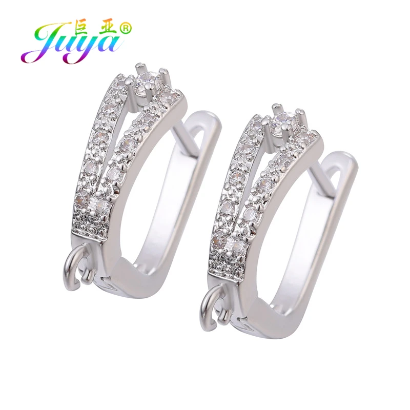 Juya 4 Pairs Wholesale Handmade Anti-Allergic Basic Earring Hooks Accessories For DIY Fashion Earrings Jewerly Making Supplies