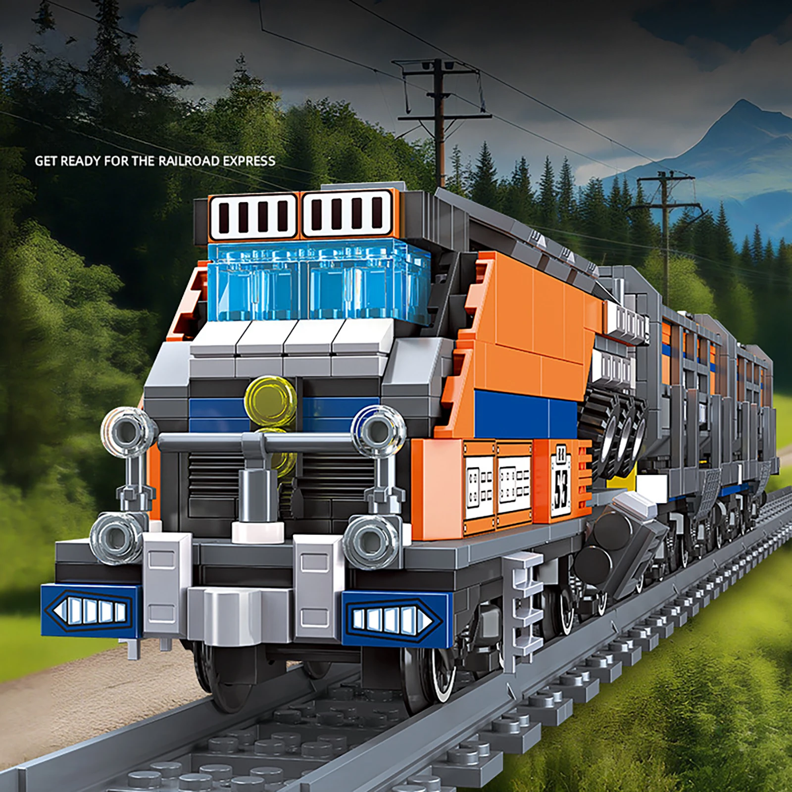 59096 Express Railway Train 1827PCS DIY Building Block Model Kit - Creative Locomotive Assembly Toy, Collectible Display & Gift