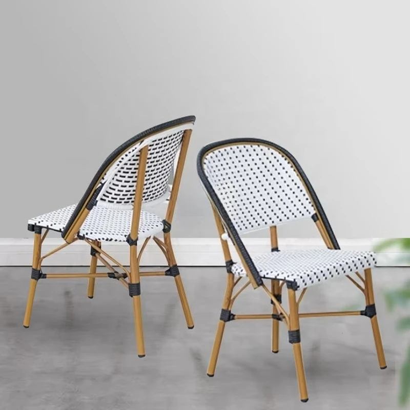 

Уличный алюминиевый французский бамбуковый стул для бистро, штабелируемые французские стулья из ротанга для бистро