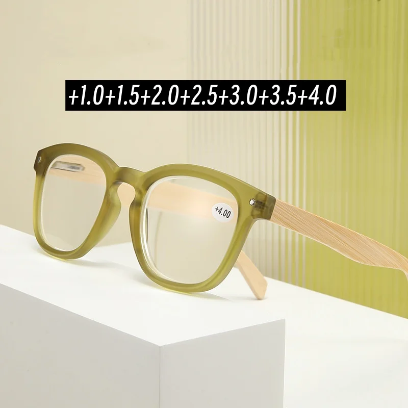 

Anti Blue Light Anti Ray Reading Glasses for Women Natural Wood Legs Presbyopia Eyewear Fashion Far Sight Glasses +1.0 To +4.0