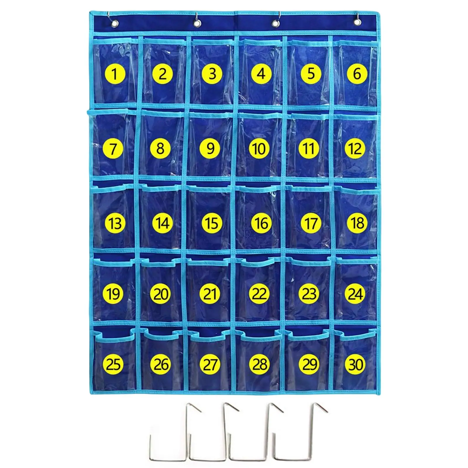 Pocket Chart 30 Pockets Over Door Hanging Closet Jewelry Phone Calculator Holder