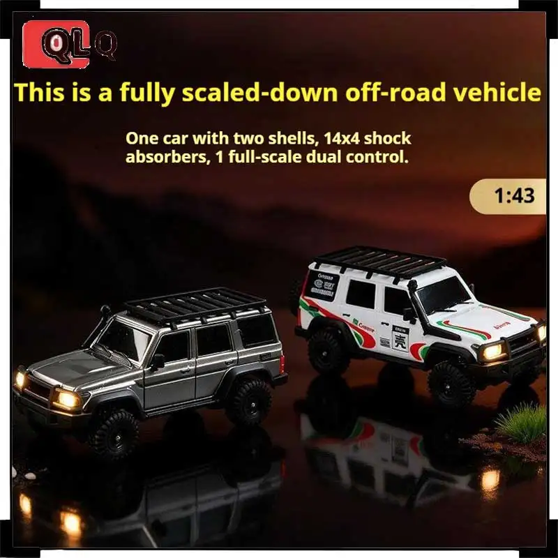 

New1:43 Scale 4wd Rc Rock Crawler Full Proportional Rc Off Road Dual Car Shells Shock Absorption Jeep For Kids Collectors
