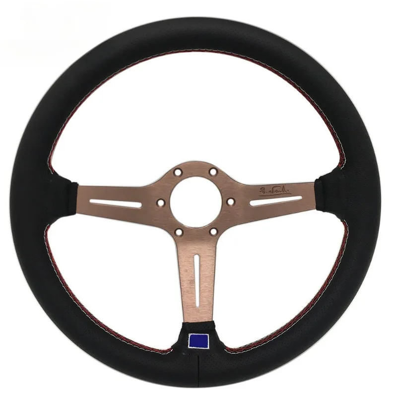 

Car Modification Racing Car 14 Inch 350mm Titanium Leather N * Concave Universal Steering Wheel