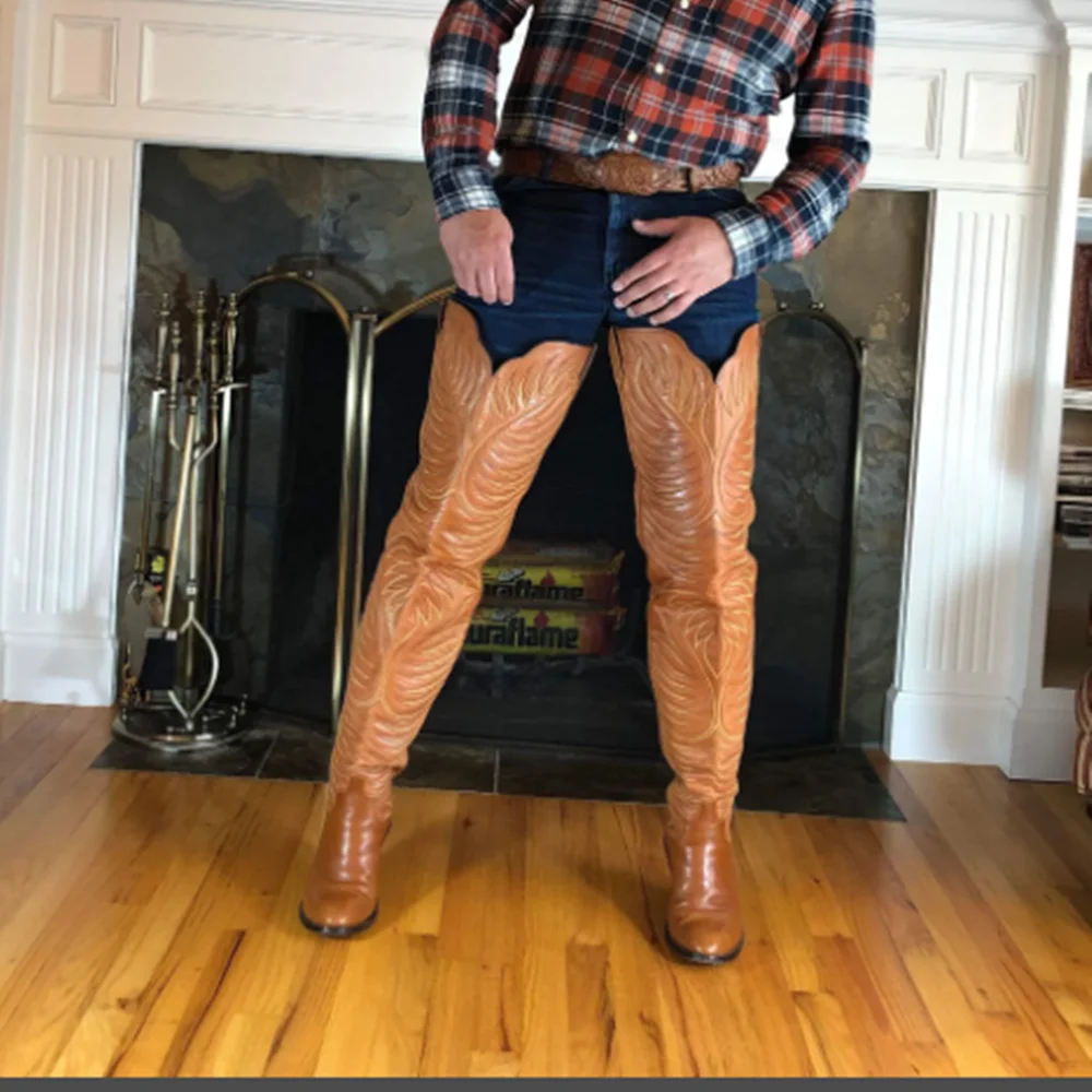 

Brown Thigh High Chunky Heel Boots Round Toe Shoes for Women Stilettos High Heels Sexy Party Shoes 2024 Zapatos Para Mujere