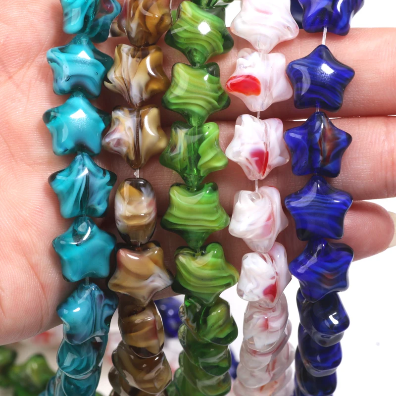 20 قطعة 12 مللي متر الملونة Lampwork الزجاج الخرز ستار Charms الخرز DIY بها بنفسك صنع المجوهرات الحرفية سوار أقراط الاكسسوارات اليدوية #1