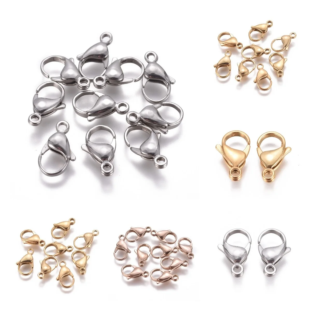 

5pcs Stainless Steel Lobster Clasp Hooks for Necklace Bracelet Chain DIY Fashion Jewelry Making Accessories
